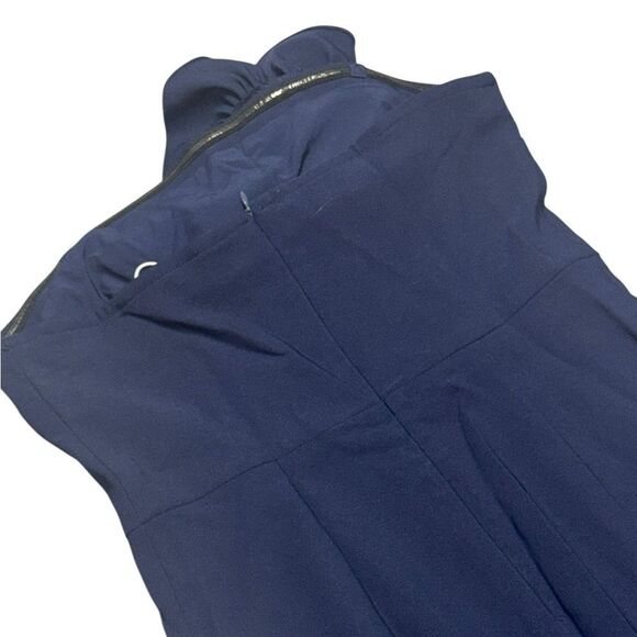 NWT women’s FEHAUTE Dark Blue 3d Floral Strapless Mermaid Midi Dress SZ large - Picture 6 of 11